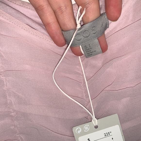 COS | Maxi Ruffle Lavender Gathered Sleeveless Dress Size 6 Brand New - Picture 8 of 16